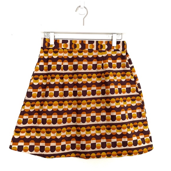 Mata Traders Val Mini Skirt Circle Stripe Desert Block Print Cotton Size XS - Picture 2 of 6